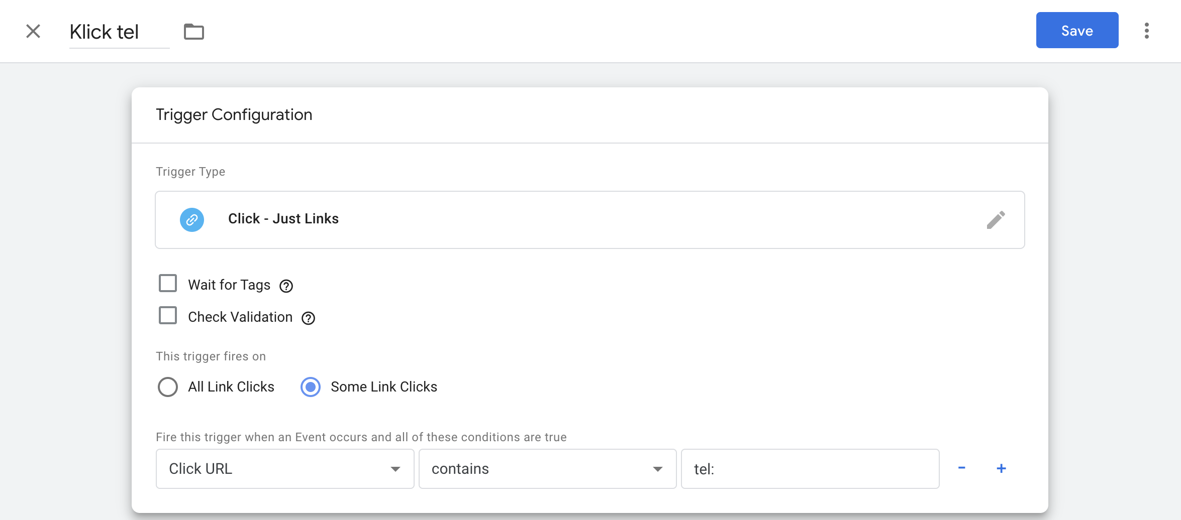 Google Tag Manager - Event klick på telefon