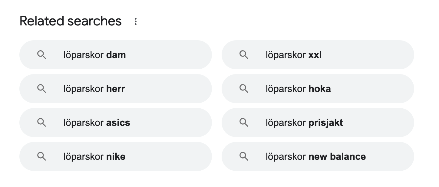 Image 14: Relaterade sökord på Google