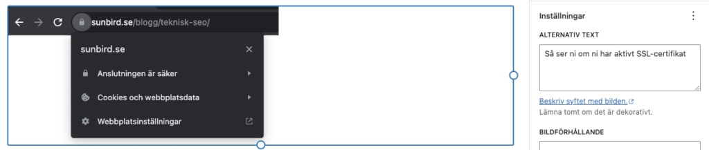 Image 9: Ange alt-tagg i WordPress