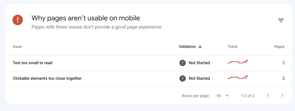 Image 8: Google Search Console mobilanpassning