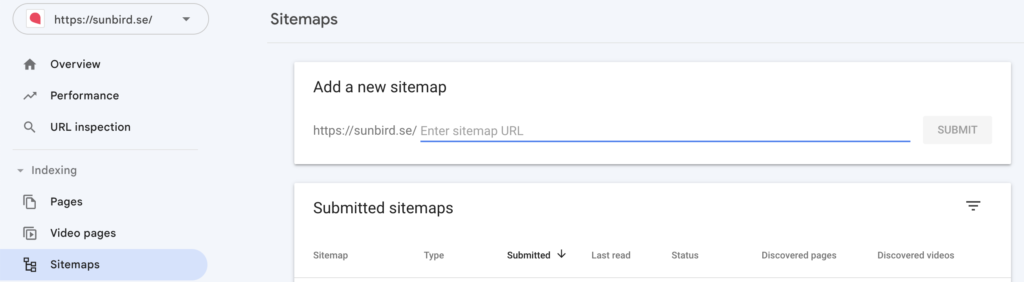 Image 4: Lägg till sidkarta i Search Console