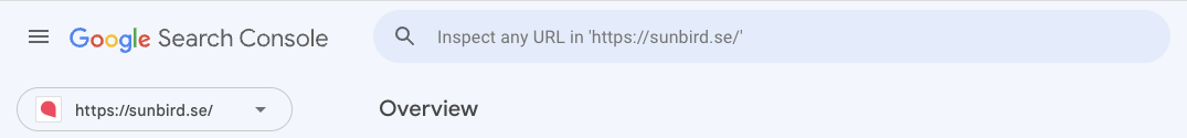 The URL inspection box at the top of Google Search Console